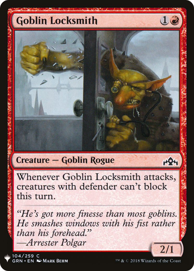 Goblin Locksmith (LIST-GRN-104) [Mystery Booster] The List MTG Single Wizards of the Coast