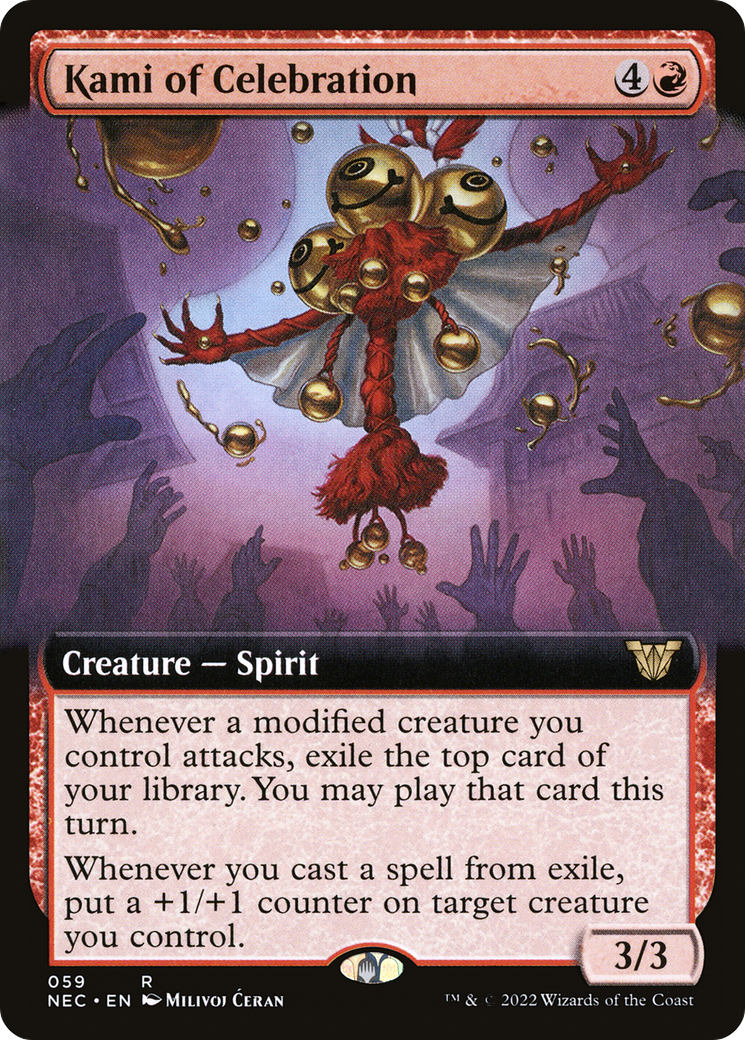 Kami of Celebration (NEC-059) [Neon Dynasty Commander] (Extended Art) MTG Single Wizards of the Coast