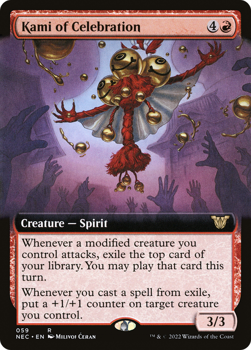 Kami of Celebration (NEC-059) [Neon Dynasty Commander] (Extended Art) MTG Single Wizards of the Coast