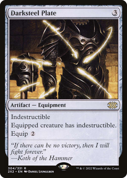 Darksteel Plate (2X2-304) [Double Masters 2022] MTG Single Wizards of the Coast