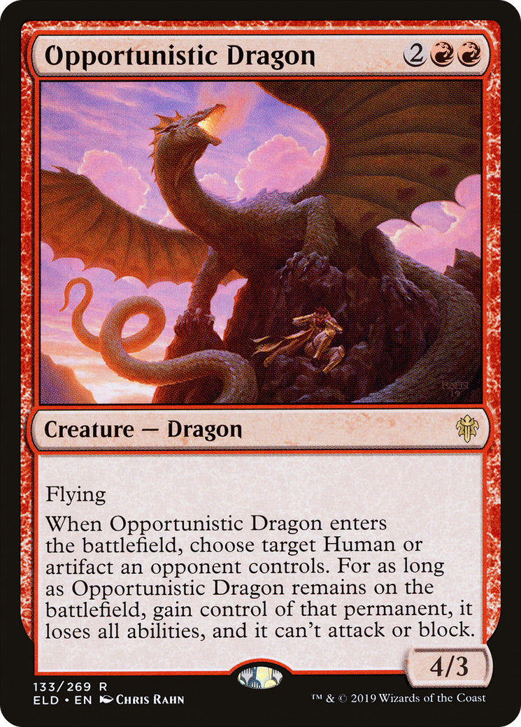 Opportunistic Dragon (ELD-133) [Throne of Eldraine] Foil MTG Single Wizards of the Coast