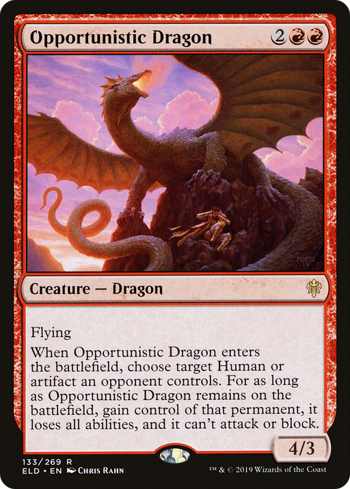 Opportunistic Dragon (ELD-133) [Throne of Eldraine] Foil MTG Single Wizards of the Coast