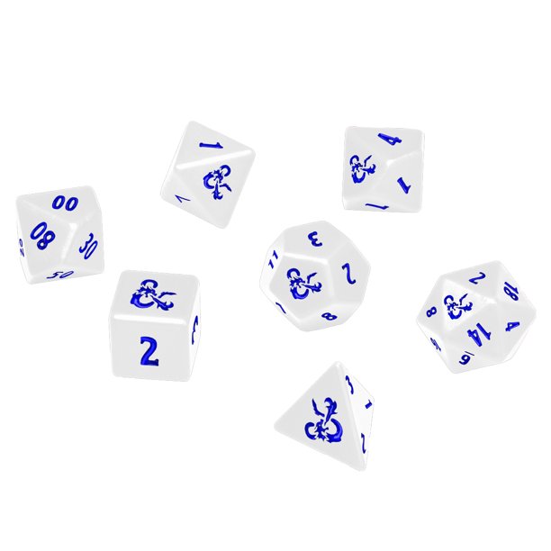 Ultra Pro: D&D Icewind Dale White/Blue 7-Die Set (Heavy Metal) Dice & Gaming Accessories Ultra Pro