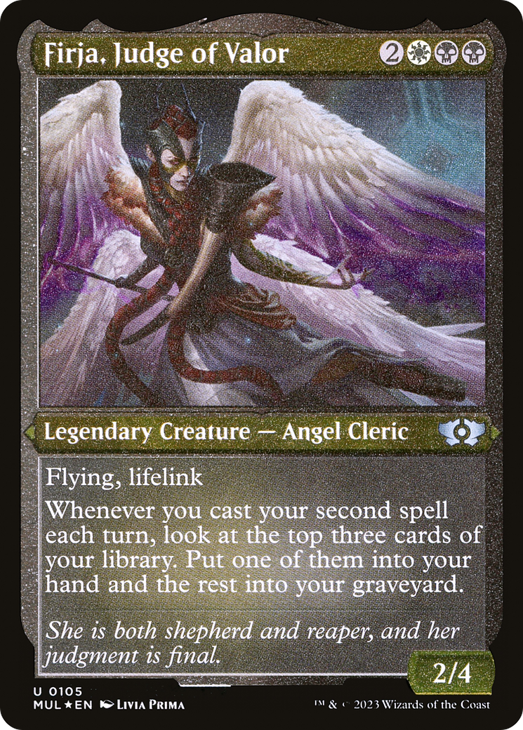 Firja, Judge of Valor (Foil Etched) (MUL-105) [Multiverse Legends] Foil MTG Single Wizards of the Coast