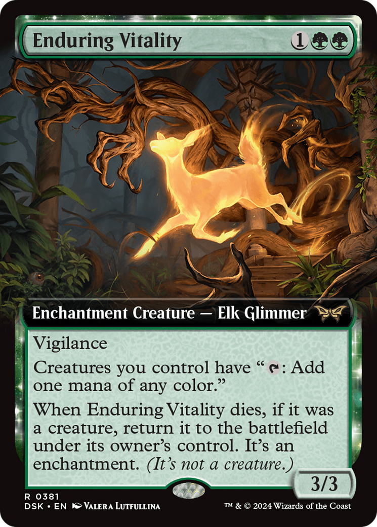Enduring Vitality (DSK-381) [Duskmourn: House of Horror] (Extended Art) MTG Single Wizards of the Coast