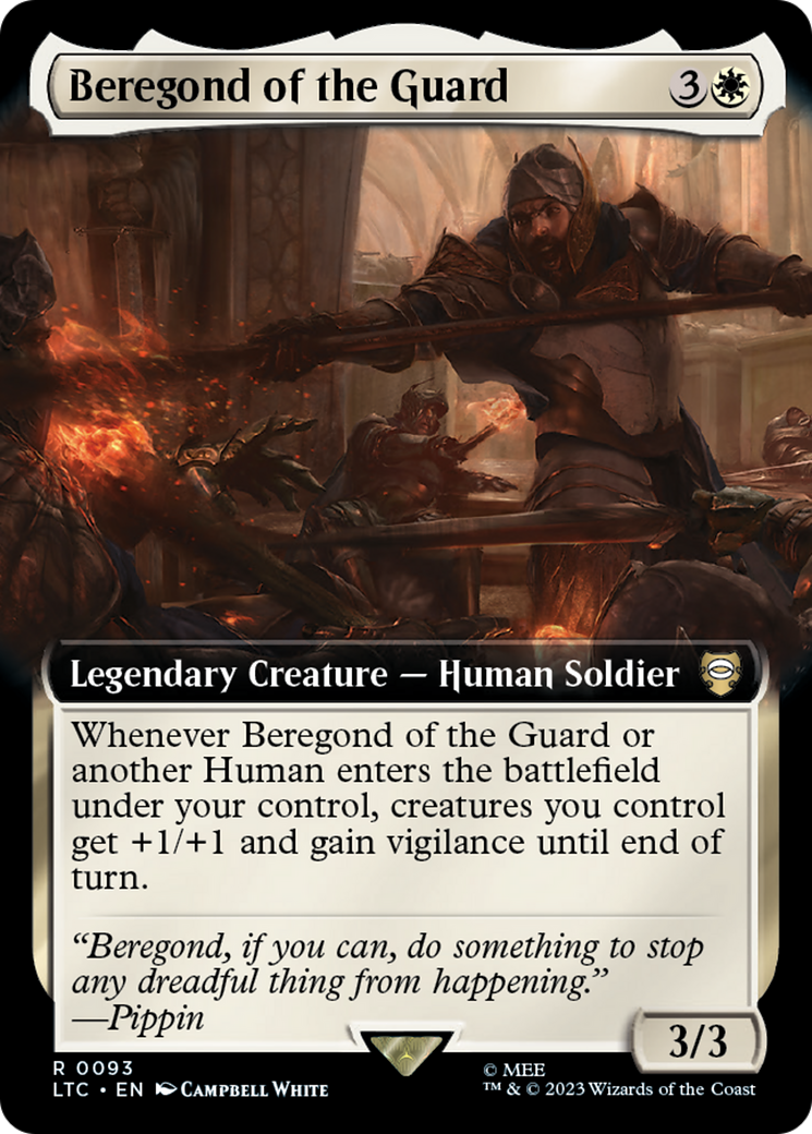 Beregond of the Guard (LTC-093) [Tales of Middle-earth Commander] (Extended Art) Foil MTG Single Wizards of the Coast
