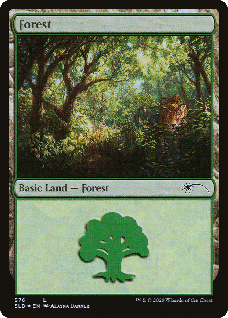 Forest (576) (SLD-576) [Secret Lair] Drop Foil MTG Single Wizards of the Coast