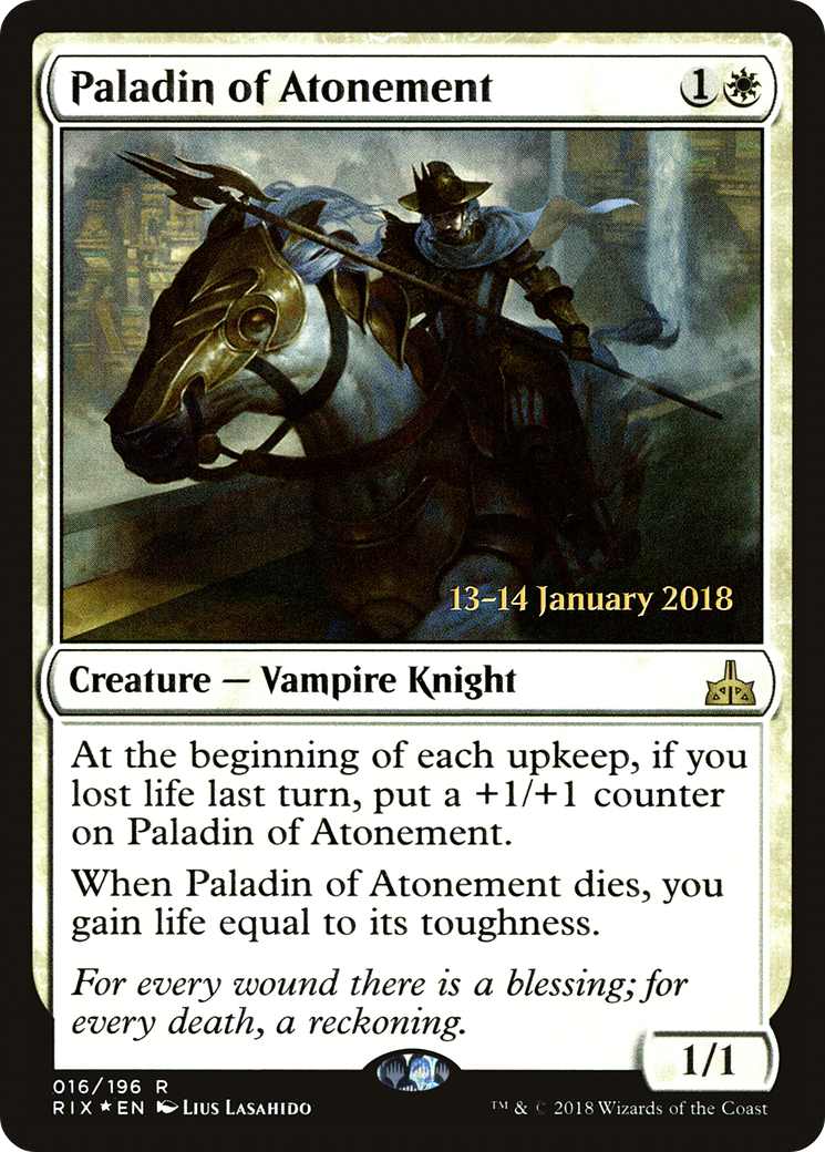 Paladin of Atonement (PRE-016) [Rivals of Ixalan Promos] Foil MTG Single Wizards of the Coast