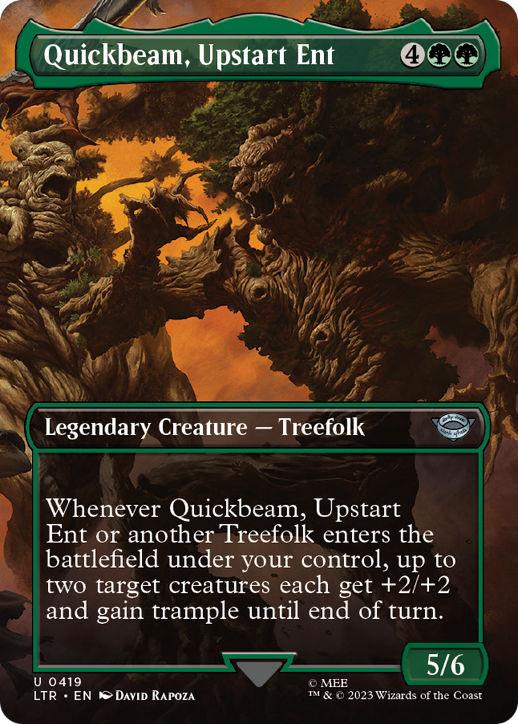 Quickbeam, Upstart Ent (LTR-419) [The Lord of the Rings: Tales of Middle-earth] (Borderless) MTG Single Wizards of the Coast