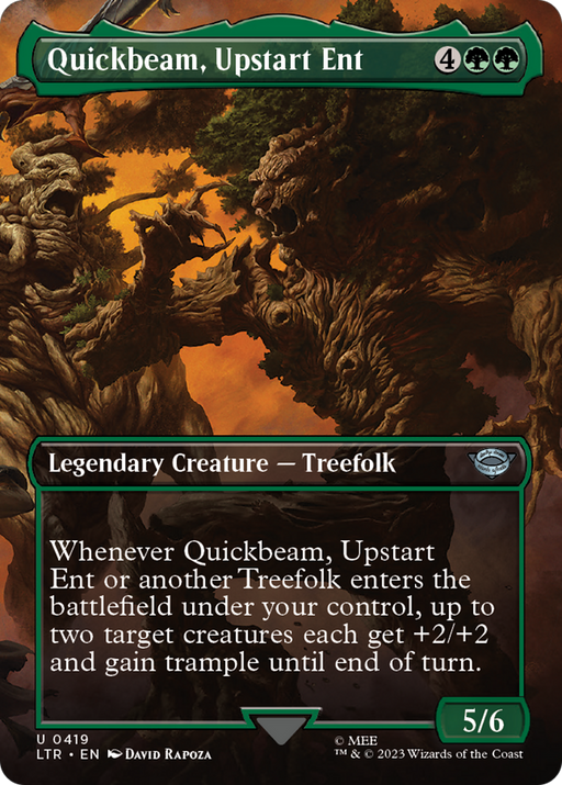 Quickbeam, Upstart Ent (LTR-419) [The Lord of the Rings: Tales of Middle-earth] (Borderless) MTG Single Wizards of the Coast