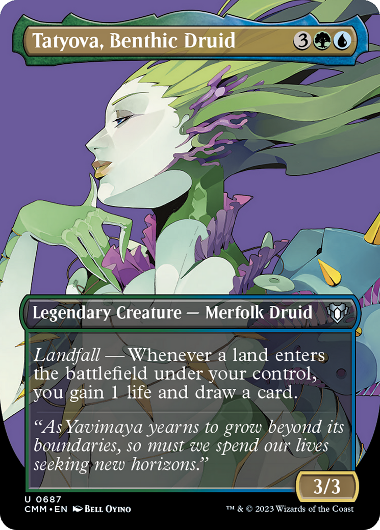 Tatyova, Benthic Druid (CMM-687) [Commander Masters] (Borderless) Foil MTG Single Wizards of the Coast