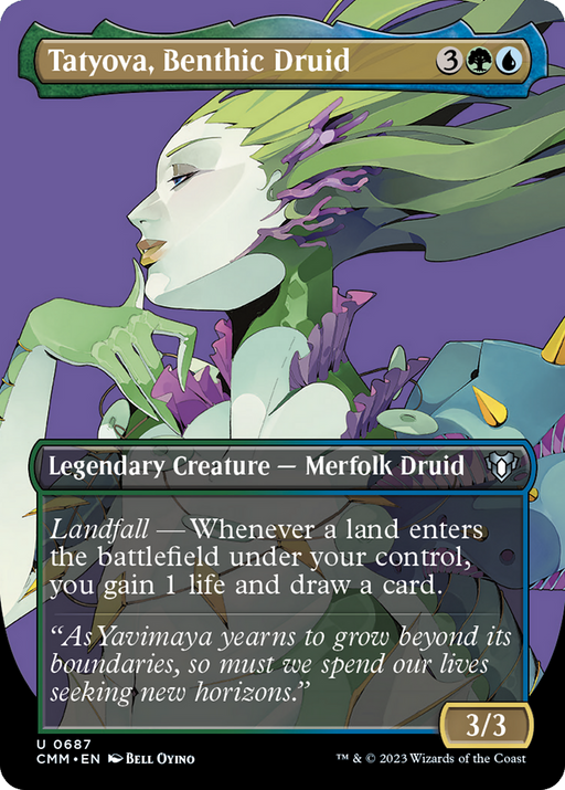 Tatyova, Benthic Druid (CMM-687) [Commander Masters] (Borderless) Foil MTG Single Wizards of the Coast