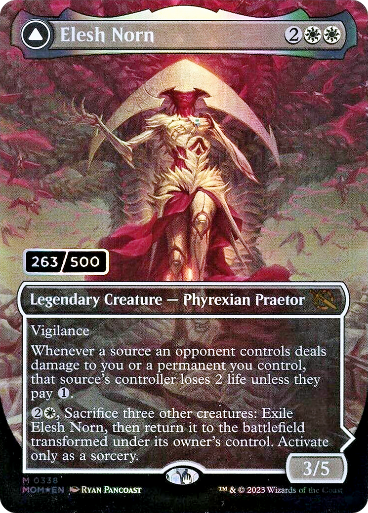 Elesh Norn (Serial Numbered) (MOM-338) [March of the Machine] (Borderless) Foil MTG Single Wizards of the Coast