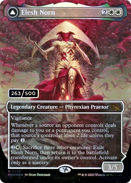 Elesh Norn (Serial Numbered) (MOM-338) [March of the Machine] (Borderless) Foil MTG Single Wizards of the Coast