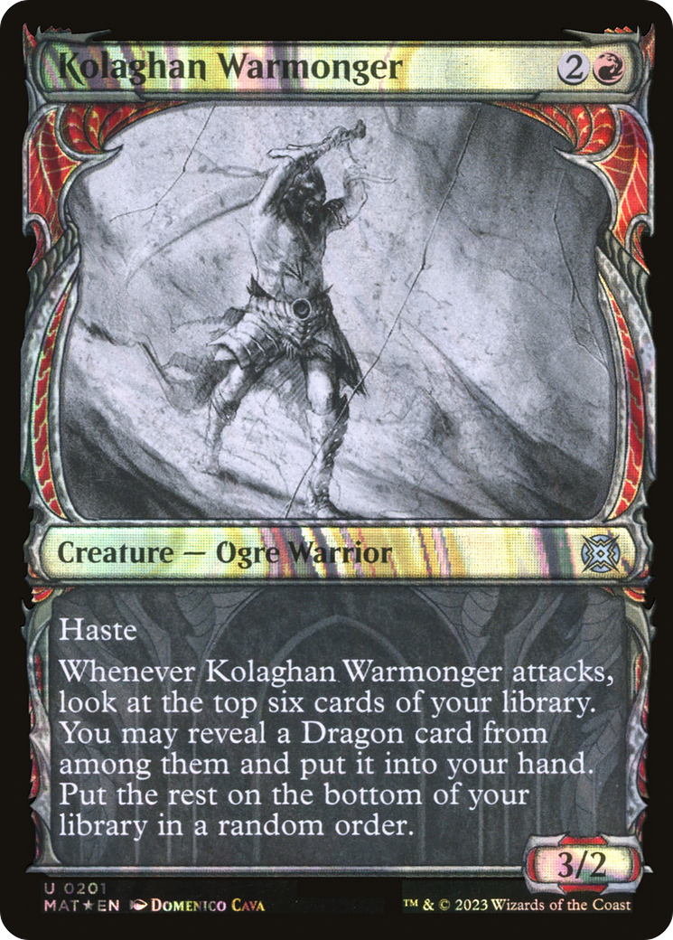 Kolaghan Warmonger (Halo Foil) (MAT-201) [March of the Machine: The Aftermath] (Showcase) Foil MTG Single Wizards of the Coast
