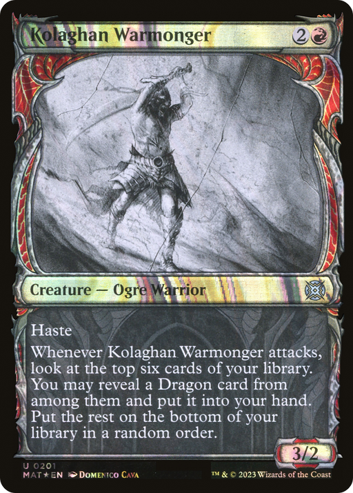 Kolaghan Warmonger (Halo Foil) (MAT-201) [March of the Machine: The Aftermath] (Showcase) Foil MTG Single Wizards of the Coast