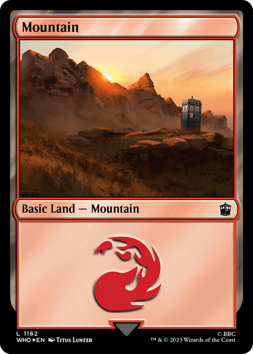 Mountain (1162) (Surge Foil) (WHO-1162) [Doctor Who] Foil MTG Single Wizards of the Coast