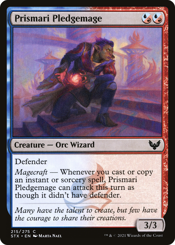 Prismari Pledgemage (STX-215) [Strixhaven: School of Mages] MTG Single Wizards of the Coast