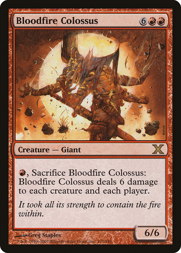 Bloodfire Colossus (10E-191) [Tenth Edition] Foil MTG Single Wizards of the Coast