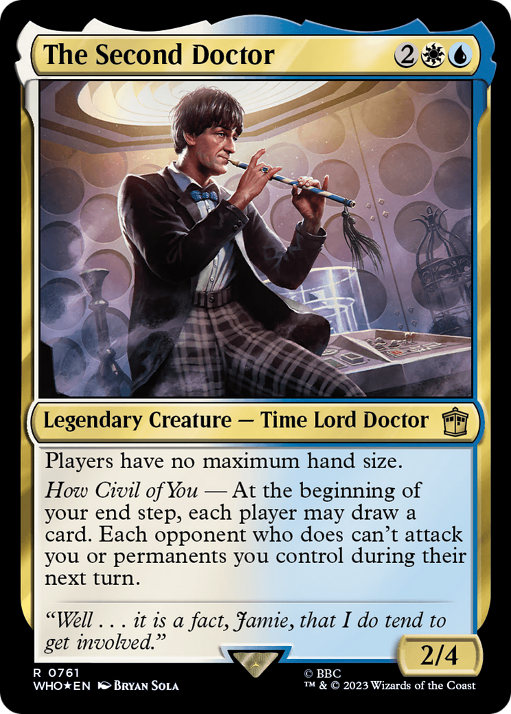 The Second Doctor (Surge Foil) (WHO-761) [Doctor Who] Foil MTG Single Wizards of the Coast