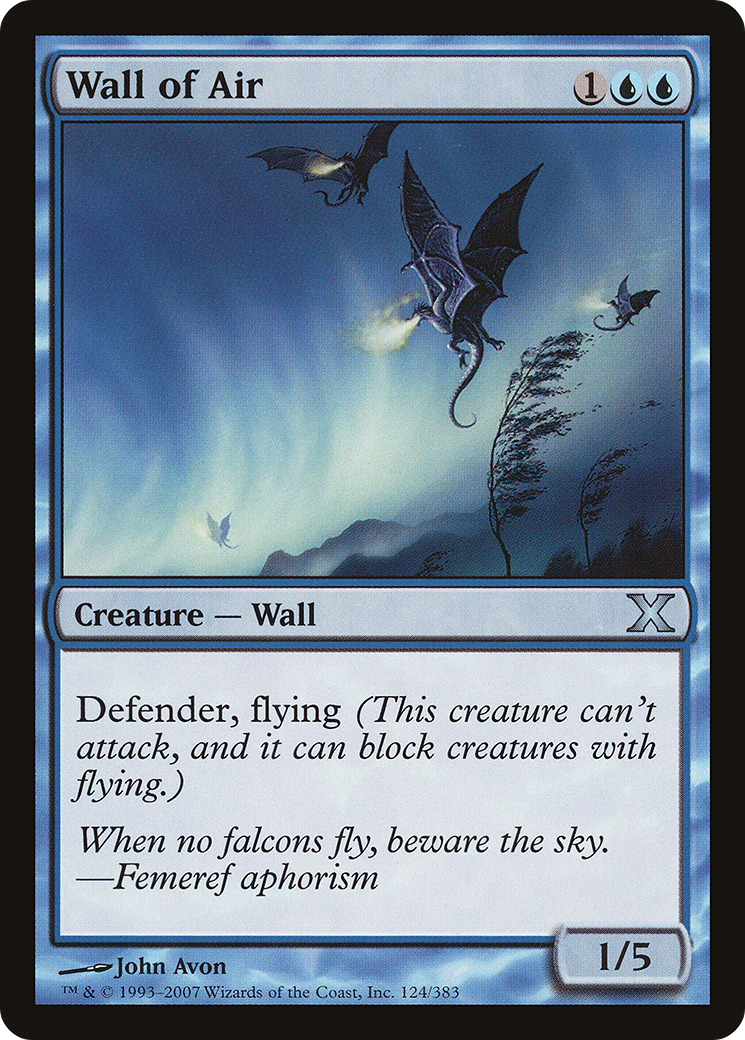 Wall of Air (10E-124) [Tenth Edition] MTG Single Wizards of the Coast