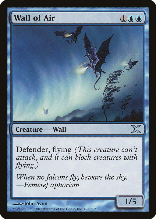 Wall of Air (10E-124) [Tenth Edition] MTG Single Wizards of the Coast
