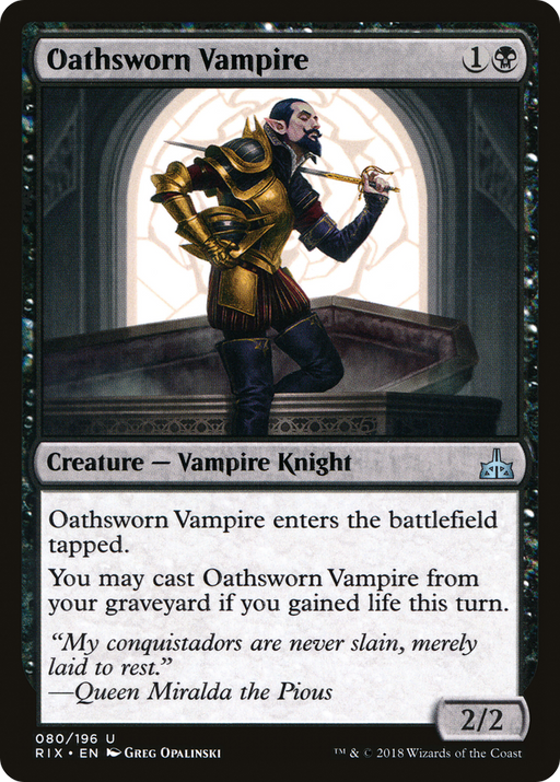 Oathsworn Vampire (RIX-080) [Rivals of Ixalan] Foil MTG Single Wizards of the Coast