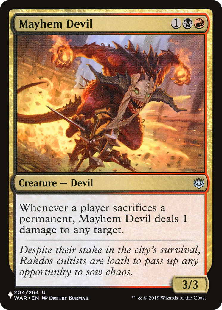 Mayhem Devil (LIST-WAR-204) [Mystery Booster] The List MTG Single Wizards of the Coast