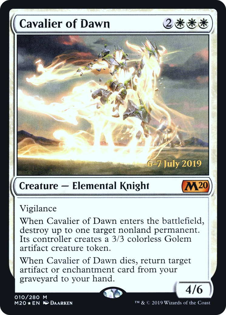 Cavalier of Dawn (PRE-010) [Core Set 2020 Promos] Foil MTG Single Wizards of the Coast
