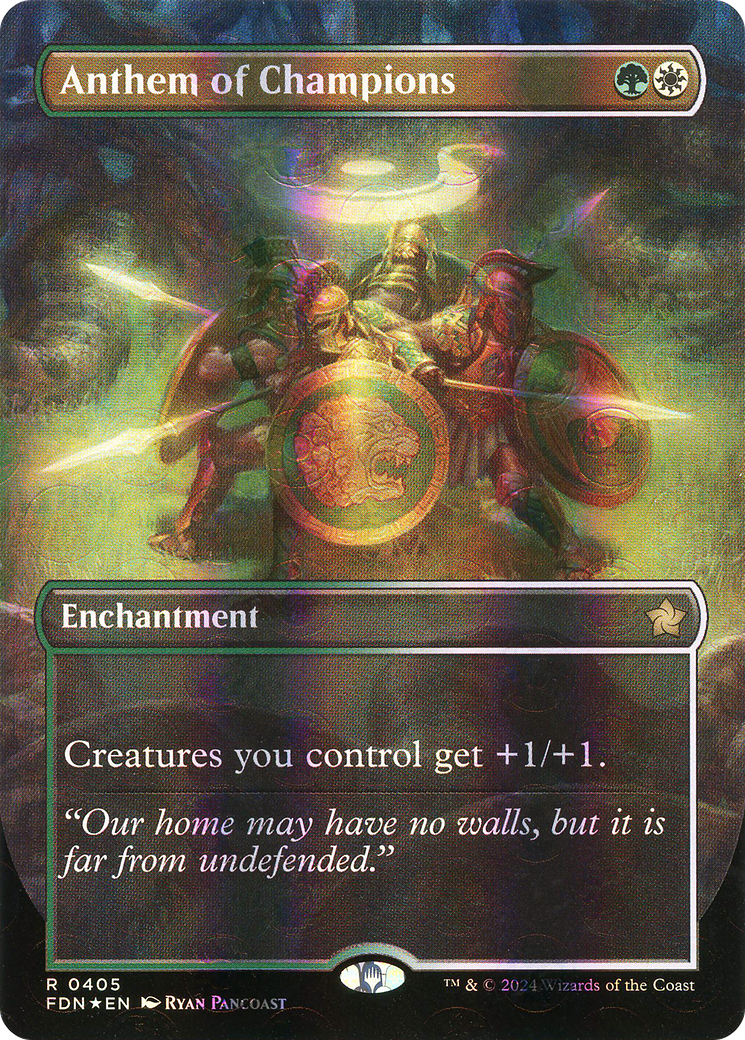 Anthem of Champions (Mana Foil) (FDN-405) [Foundations] (Borderless) Foil MTG Single Wizards of the Coast