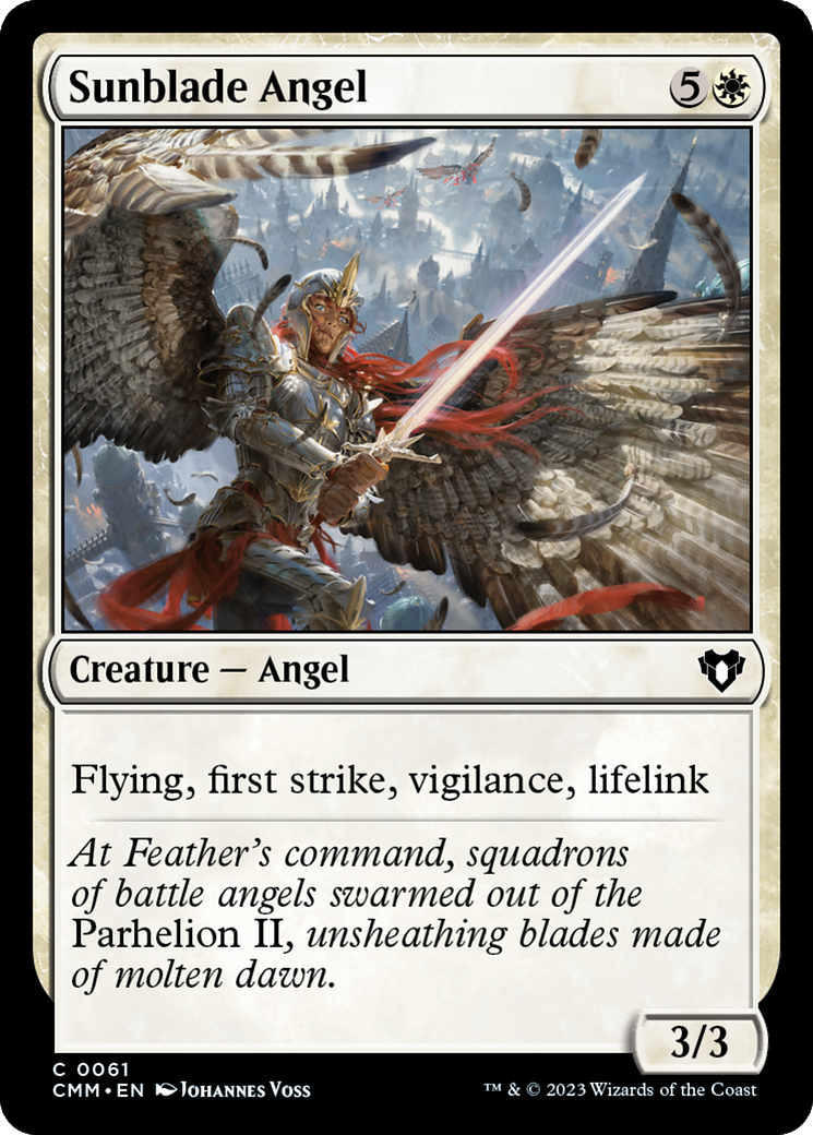 Sunblade Angel (CMM-061) [Commander Masters] MTG Single Wizards of the Coast