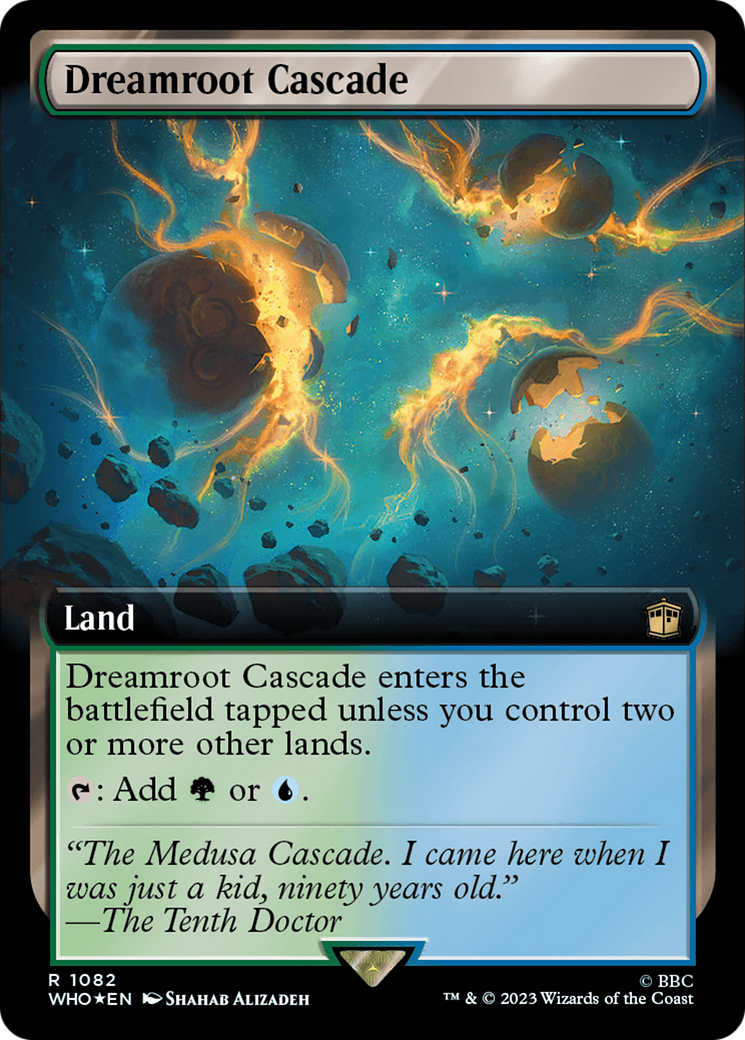 Dreamroot Cascade (Surge Foil) (WHO-1082) [Doctor Who] (Extended Art) Foil MTG Single Wizards of the Coast