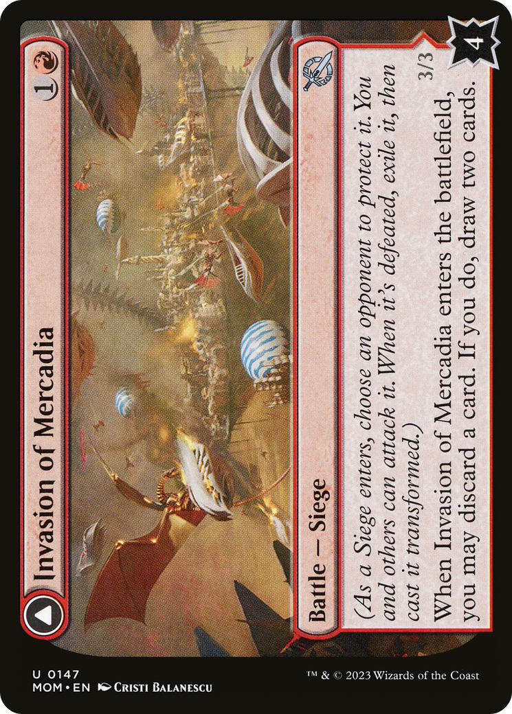 Invasion of Mercadia // Kyren Flamewright (MOM-147) [March of the Machine] MTG Single Wizards of the Coast