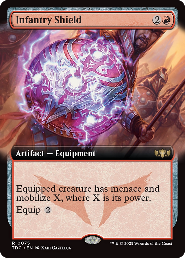 Infantry Shield (Extended Art) (TDC-075) [Commander: Tarkir: Dragonstorm]: (Extended Art) MTG Single Wizards of the Coast