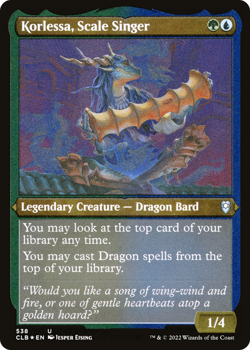 Korlessa, Scale Singer (CLB-538) [Commander Legends: Battle for Baldur's Gate] Etched Foil MTG Single Wizards of the Coast