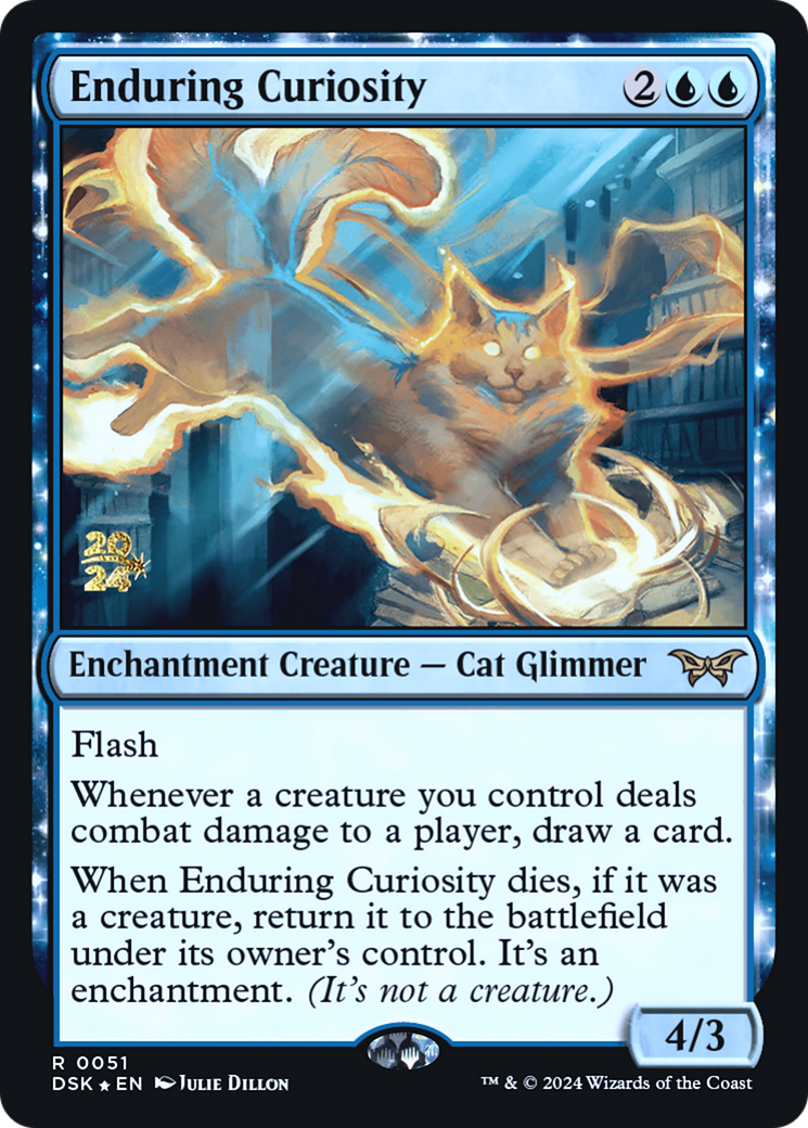 Enduring Curiosity (PRE-051) [Duskmourn: House of Horror Promos] Foil MTG Single Wizards of the Coast