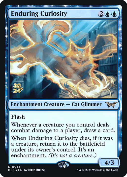 Enduring Curiosity (PRE-051) [Duskmourn: House of Horror Promos] Foil MTG Single Wizards of the Coast