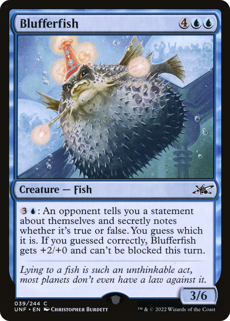 Blufferfish (UNF-039) [Unfinity] Foil MTG Single Wizards of the Coast