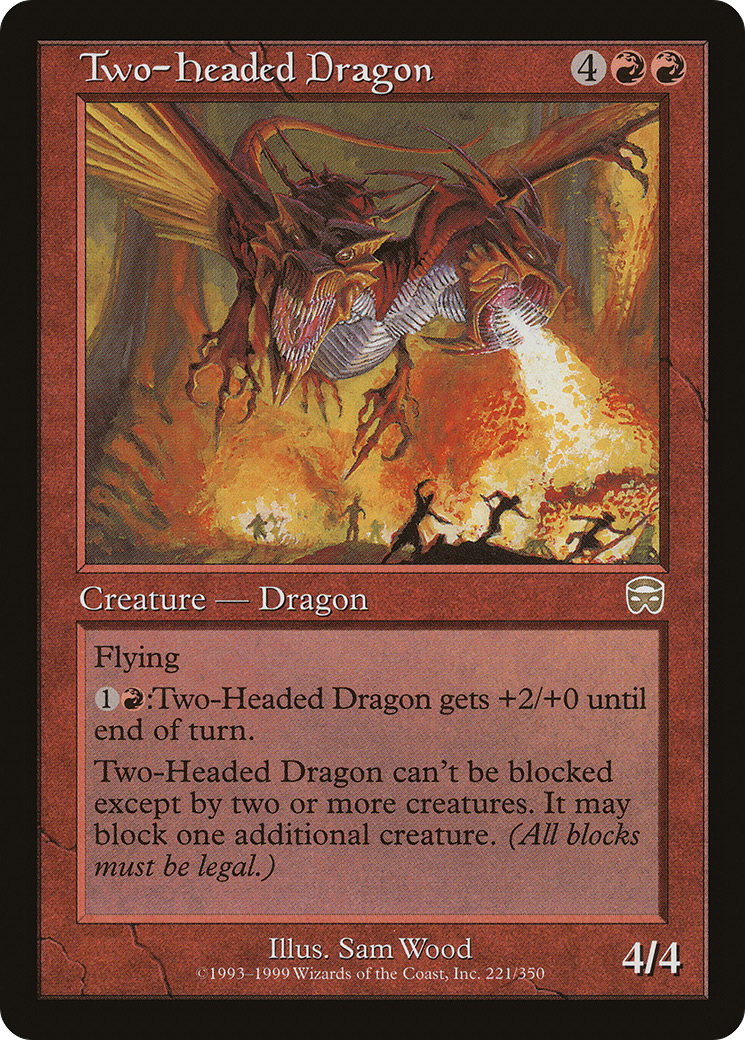 Two-Headed Dragon (MMQ-221) [Mercadian Masques] MTG Single Wizards of the Coast