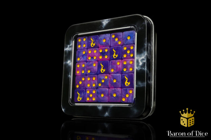 Baron of Dice: "Eternal Flame" 25x12mm Square Corner Dice Dice & Gaming Accessories Baron of Dice