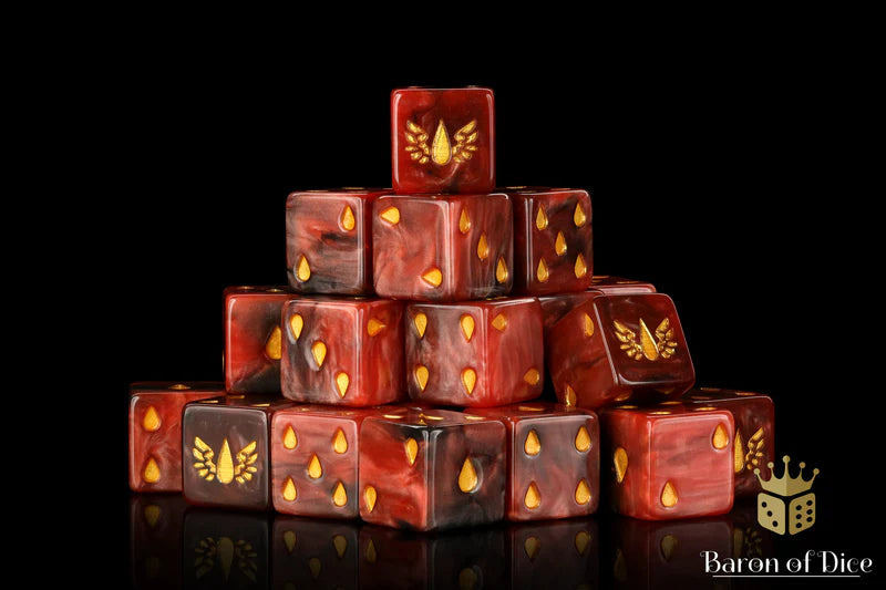 Baron of Dice: "Blood Drop" 25x12mm Square Corner Dice Dice & Gaming Accessories Baron of Dice