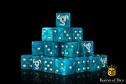 Baron of Dice: "Hydra - Serpent Blue" 25x12mm Square Corner Dice Dice & Gaming Accessories Baron of Dice