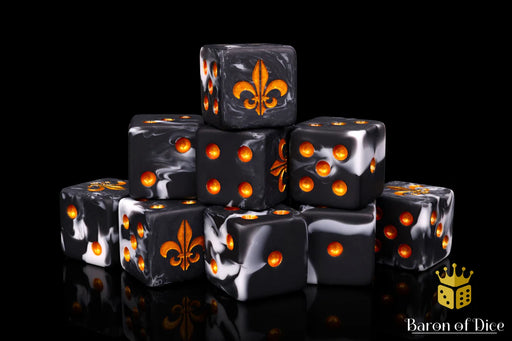 Baron of Dice: "Fleur De Lis - Heritage" 25x16mm Square Corner Dice Dice & Gaming Accessories Baron of Dice