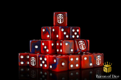 Baron of Dice: "Imperial Helm - Red" 25x16mm Square Corner Dice Dice & Gaming Accessories Baron of Dice