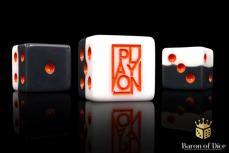 Baron of Dice: "Play On - Grey Layered" 25x16mm Square Corner Dice Dice & Gaming Accessories Baron of Dice