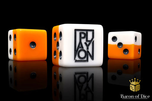 Baron of Dice: "Play On - Orange Layered" 25x16mm Square Corner Dice Dice & Gaming Accessories Baron of Dice