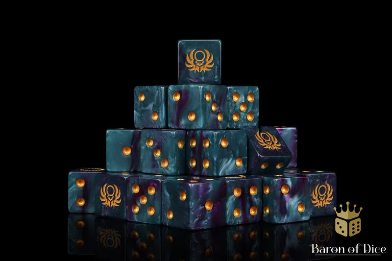 Baron of Dice: "Sun Scarab - Infinity" 25x16mm Square Corner Dice Dice & Gaming Accessories Baron of Dice