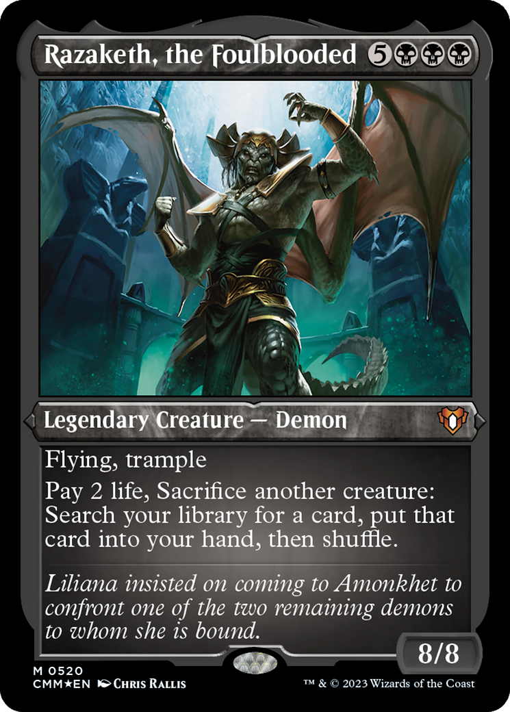 Razaketh, the Foulblooded (CMM-520) [Commander Masters] Etched Foil MTG Single Wizards of the Coast