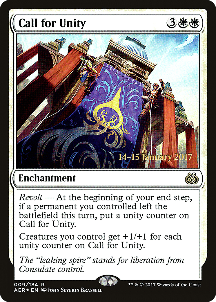 Call for Unity (PRE-009) [Aether Revolt Promos] Foil MTG Single Wizards of the Coast