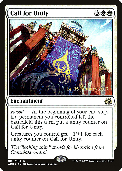 Call for Unity (PRE-009) [Aether Revolt Promos] Foil MTG Single Wizards of the Coast